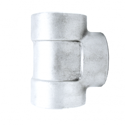 Tee reducida acero inoxidable socket well both-well